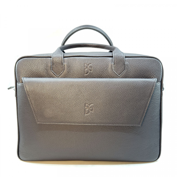 BGents Leder Business Bag grau mit Leder Couvert grau